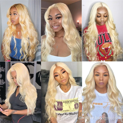 2021 100% raw human hair  virgin silky straight  613  blonde  lace front  wig